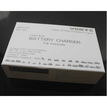 Vgate 12V 5A Smart Lead Acid Battery Charger Fully Automatic With Temperature Compensation MXS 5.0