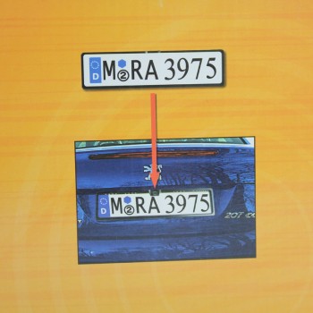 European car licence plate Frame rearview camera