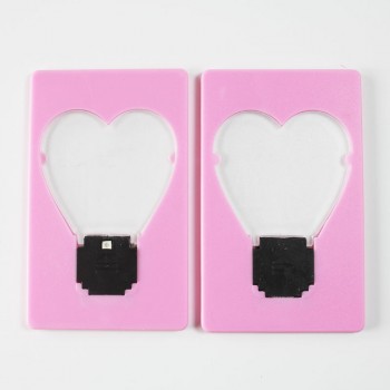 Heart Purse Wallet Mini Portable Love Pocket LED Card Light Lamp Put In Wallet Light Lamp for kids led toys gifts