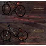 Cycling Safety Bicycle Rear Lamp waterproof Bike Laser Tail Light Warning Lamp Flashing (5LED+2Laser) 7 flash mode Blue/Red/Dots