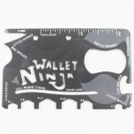 Wallet Ninja 18 In 1 Multi-Purpose Credit Card Size Pocket Tool Screw Drivers Outdoor Knife Stainless Steel Life-Saving
