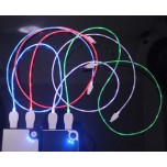 Visible flowing led luminous durable Micro USB charging cable for IOS Android Smartphone 