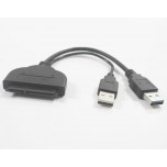 USB 3.0 to SATA 7+15 pin 22 pin 2.5'' Hard Disk Driver HDD SSD Adapter Connector USB to Sata Converter + USB Power Cable