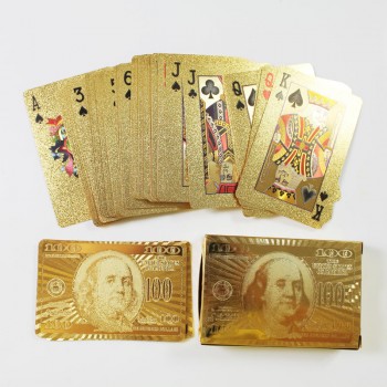 Gold Foil Plated Poker Game Playing Cards Gift Collection 