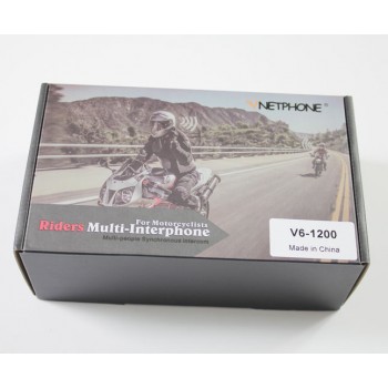 V6-1200 Motorcycle Bluetooth Headset/Intercom 1200M Hands-free Interphone Helmet Headsets Riders Multi-Interphone 