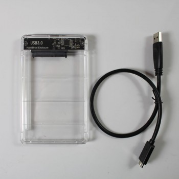  2.5 inch Transparent USB3.0 to Sata 3.0 HDD Case Tool Free 5 Gbps Support 2TB UASP Protocol Hard Drive Enclosure