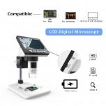 1000X 4.3" 1080P 8 LEDs usb microscope Digital Electronic Microscope Support for soldering camera with Battery Digital Magnifier