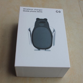 Light Sensor Auto Clamp Wireless Car Charger Bear Shape 15W Fast Charge Holder for iphone XR XS X 8 Huawei P30Pro Mate20Pro