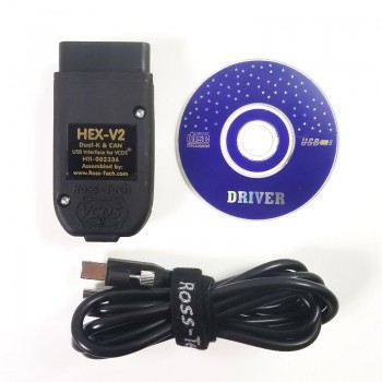 VAG COM Really Hex-V2 20.4.2/21.3 VCDS HEX V2 USB Interface FOR  VW/AUDI/Skoda/Seat/Bentley Unlimited VINs Multi-Language (ZLL) 