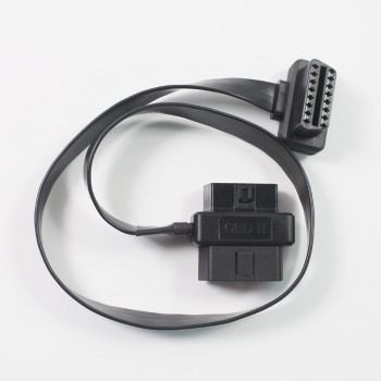 Flat 0.3m/0.6m Thin As Noodle OBDII OBD2 16Pin ELM327 Male To Female Elbow Extension Cable