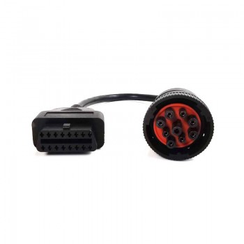 J1939 9pin to OBD2 16pin female adapter for cummins heavy truck diagnostic tool F
