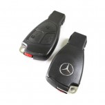 Benz 3 button keyless smart remote key case blank shell cover with battery clip clamp and blade