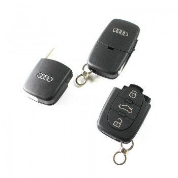 Audi 3 button flip remote key shell 