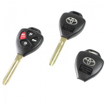 Toyota remote key shell 4 button TOY43 (band red button)