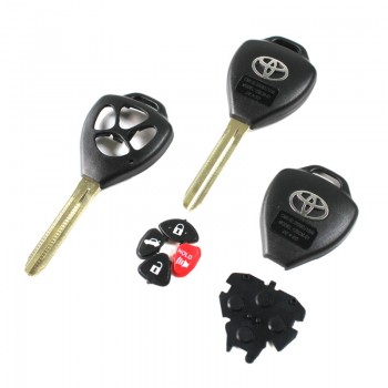 Toyota remote key shell 4 button TOY43 (band red button)