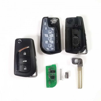 Toyota fortuner 3 button Folding Flip Remote Key 8a 433MHZ (TY)