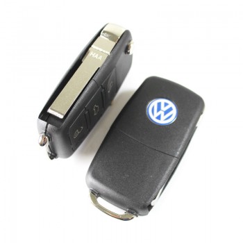 VW 3 button flip remote key shell  