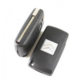 Citroen remote key shell 3 button flip (without groove but with battery frame)  