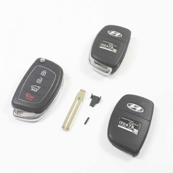 Hyundai 4 button (3+1) replacement car flip folding Key Shell
