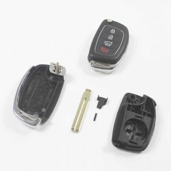 Hyundai 4 button (3+1) replacement car flip folding Key Shell