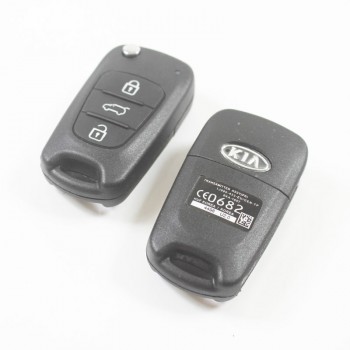Kia 3 button flip remote key blank case